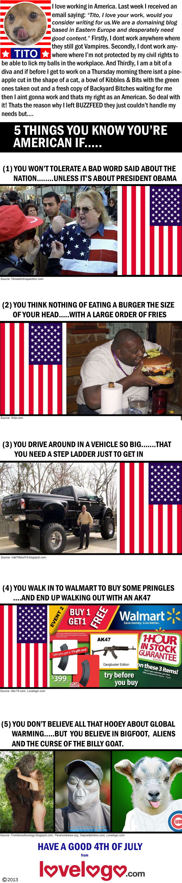 5 Things You know You're American If ....